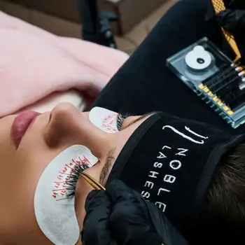 Opaska kosmetyczna frotte do przedłużania rzęs  